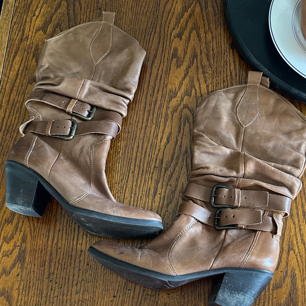Matisse Tan Leather Heeled Boots